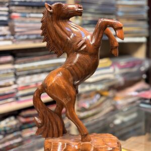 Majestic Hand-Carved Wooden Horse